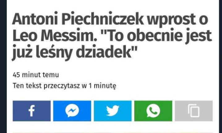 Antoni Piechniczek o obecnym Leo Messim... xD